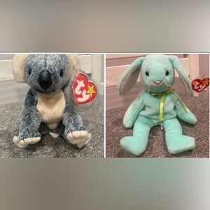 2 BNWT Ty Beanie Babies Eucalyptus the koala bear 1999 / Hippity the Bunny 1996